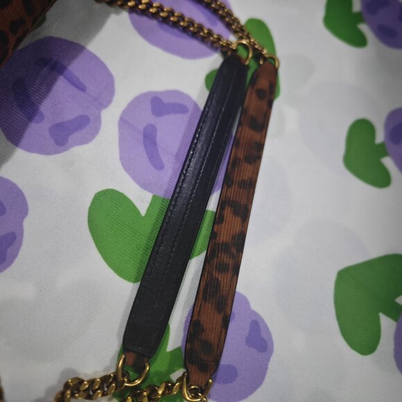 Saint Laurent Leopard Print Corduroy Chain Bag - Picture 4 of 13